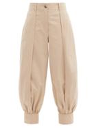 Matchesfashion.com Jw Anderson - Cotton-twill Tapered-leg Trousers - Womens - Light Beige