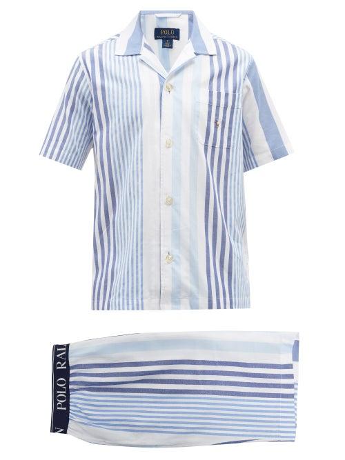 Polo Ralph Lauren - Logo-embroidered Striped Cotton-twill Pyjamas - Mens - Blue White