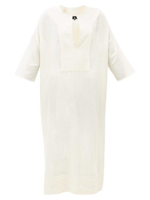 Matchesfashion.com Su Paris - Pia Slit-front Cotton-blend Tunic Dress - Womens - Cream