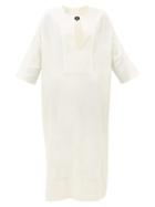 Matchesfashion.com Su Paris - Pia Slit-front Cotton-blend Tunic Dress - Womens - Cream