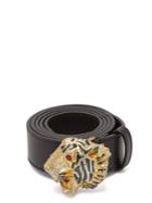 Gucci Tiger-embellished Leather Waist Belt
