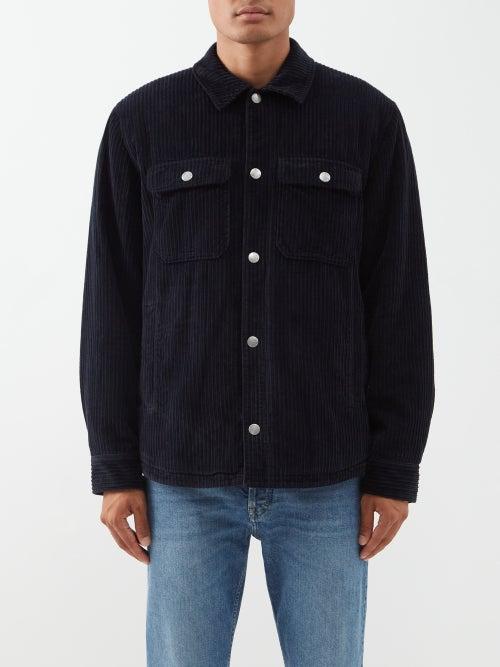 A.p.c. - Alex Cotton-corduroy Overshirt - Mens - Navy