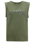 Matchesfashion.com The Upside - Logo Print Cotton Jersey Tank Top - Womens - Khaki