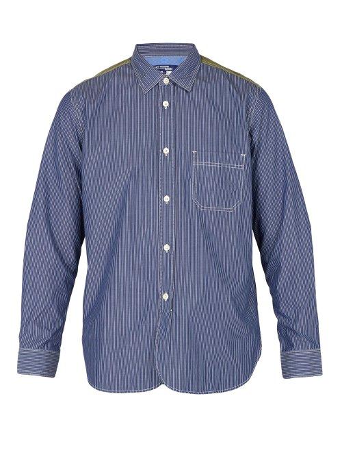 Matchesfashion.com Junya Watanabe - Panelled Cotton Shirt - Mens - Navy