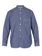 Matchesfashion.com Junya Watanabe - Panelled Cotton Shirt - Mens - Navy
