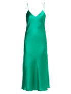 Matchesfashion.com Adriana Iglesias - Jadi Silk Blend Slip Dress - Womens - Green