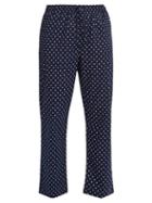 Matchesfashion.com Derek Rose - Nelson Polka Dot Cotton Pyjama Trousers - Mens - Navy