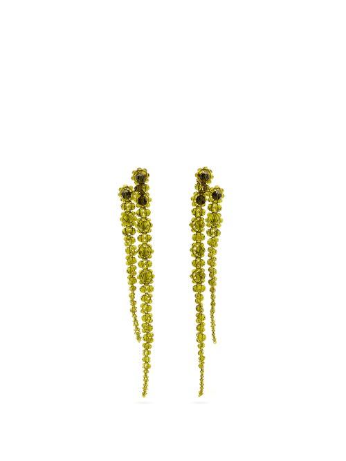 Matchesfashion.com Simone Rocha - Double Drip Crystal-embellished Earrings - Womens - Green