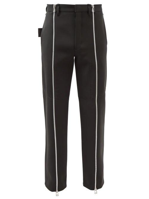Bottega Veneta - Zipped Wool-blend Cavalry-twill Trousers - Mens - Dark Green