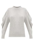 Matchesfashion.com Proenza Schouler - Draped-sleeve Cashmere Sweater - Womens - Grey