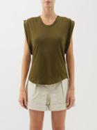 Isabel Marant Toile - Kotty Linen Sleeveless T-shirt - Womens - Khaki