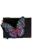 Matchesfashion.com Sophia Webster - Flossy Butterfly Leather Clutch - Womens - Black Multi