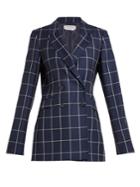 Gabriela Hearst Miles Double-breasted Checked Wool Blazer