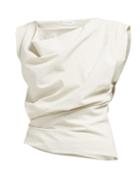 Matchesfashion.com Lemaire - Pleated Cowl Neck Cotton Blouse - Womens - Grey
