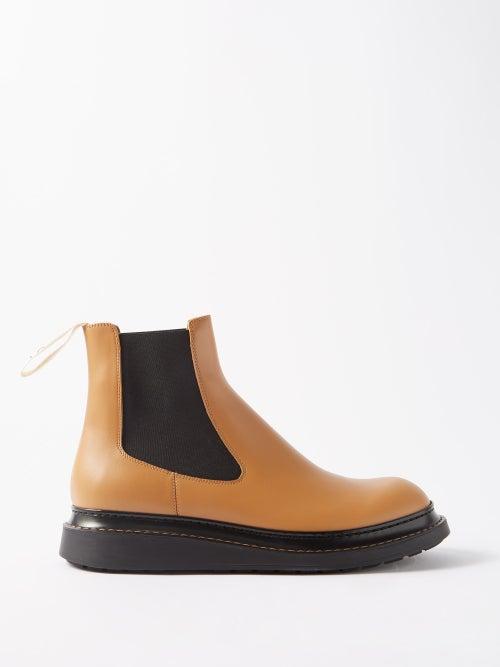 Loewe - Leather Flatform Chelsea Boots - Mens - Tan