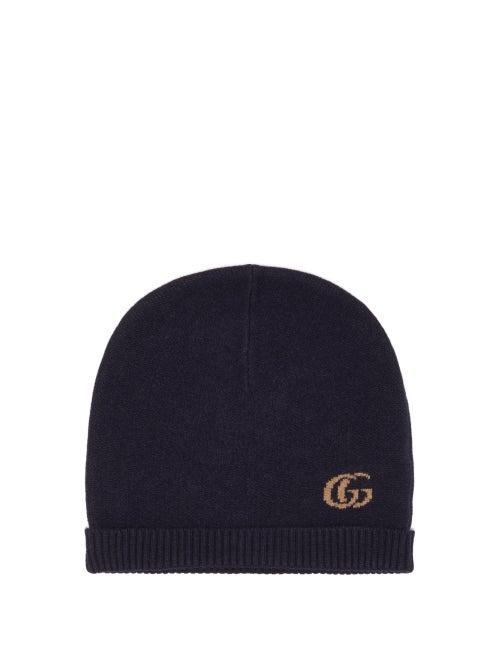 Gucci - Gg-logo Cashmere-blend Beanie Hat - Mens - Navy Multi