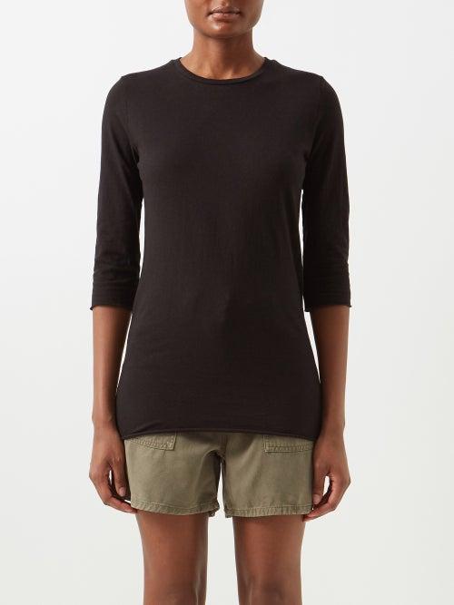 Raey - Half-sleeve Recycled Cotton-blend Jersey T-shirt - Womens - Black