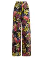 Dolce & Gabbana Floral-print Silk-blend Charmeuse Trousers