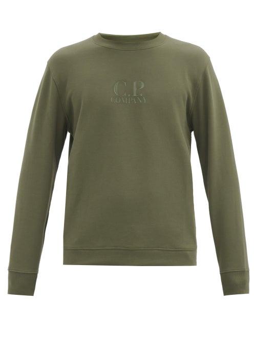 Matchesfashion.com C.p. Company - Applied-logo Cotton-jersey Sweatshirt - Mens - Green