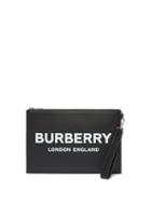 Matchesfashion.com Burberry - Edin Logo Print Leather Pouch - Mens - Black