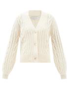 Lee Mathews - Stanford Cable-knit Wool-blend Cardigan - Womens - Beige