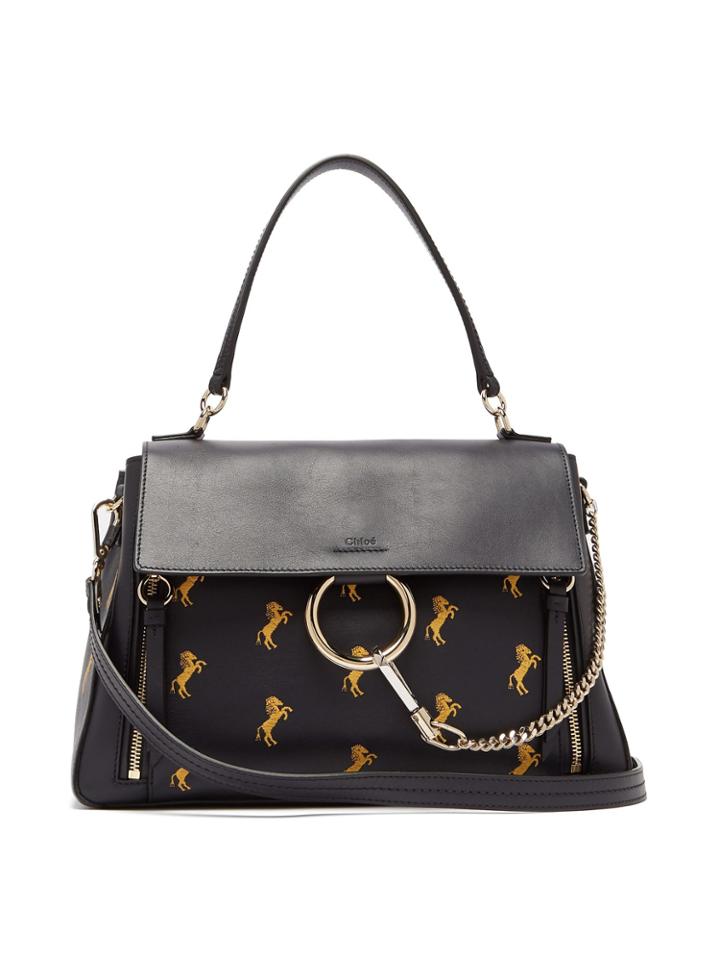 Chloé Faye Little Horses Embroidered Leather Bag