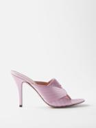 Gucci - Pleated Silk-blend High-heeled Mules - Womens - Pink