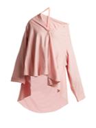 Palmer/harding Off-the-shoulder Waterfall-hem Cotton-blend Shirt