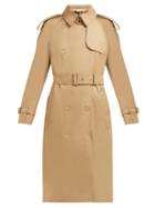 Matchesfashion.com Burberry - Double Breasted Cotton Gabardine Trench Coat - Womens - Beige