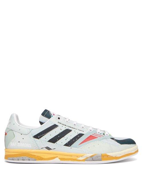 Matchesfashion.com Raf Simons X Adidas - Stan Smith Torsion Print Leather Trainers - Mens - White Multi