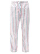 Matchesfashion.com Derek Rose - Kelburn Striped Brushed-cotton Pyjama Trousers - Mens - Blue Multi