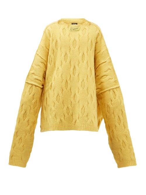 Raf Simons - Oversized Wool Sweater - Mens - Yellow