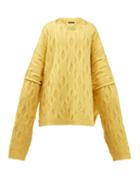 Raf Simons - Oversized Wool Sweater - Mens - Yellow
