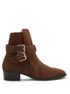 Matchesfashion.com Amiri - Double-buckle Suede Ankle Boots - Mens - Brown