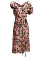 Matchesfashion.com Vivienne Westwood - Gabriella Tie Waist Floral Jacquard Dress - Womens - Pink Multi
