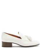 Matchesfashion.com Loewe - Pompom Tasselled Leather Loafers - Womens - White
