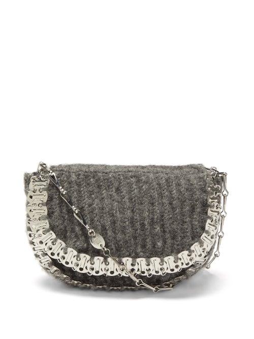 Paco Rabanne - 1969 Small Wool-blend Shoulder Bag - Womens - Grey Multi