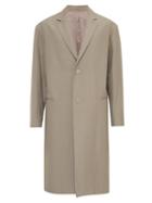 Lemaire - Single-breasted Canvas Coat - Mens - Grey