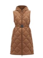 Ladies Rtw Moncler - Liveche Wave-quilted Down Gilet - Womens - Camel