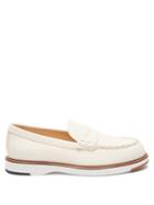 Matchesfashion.com Tod's - Topstitched Leather Penny Loafers - Womens - White