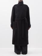 Lemaire - Oversized Asymmetric Wool-felt Wrap Coat - Womens - Black