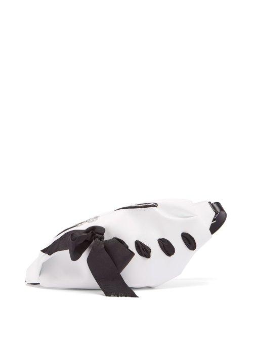 Matchesfashion.com Marques'almeida - Ribbon Trim Leather Belt Bag - Womens - White Multi