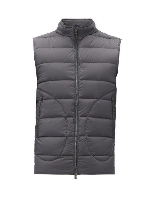 Matchesfashion.com Herno - Legend Quilted-down Gilet - Mens - Grey