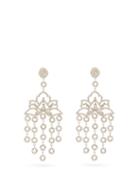 Matchesfashion.com Etro - Lotus Crystal Embellished Clip Earrings - Womens - Silver