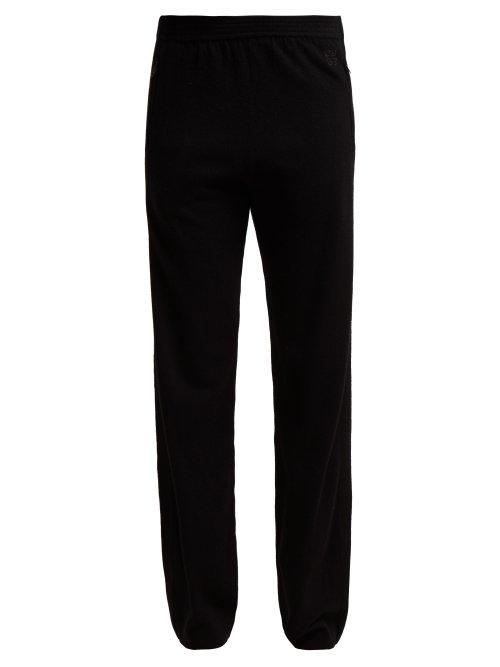 Matchesfashion.com Givenchy - Logo Embroidered Cashmere Track Pants - Womens - Black