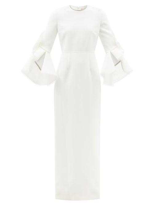 Roksanda - Artemia Ruffle-sleeve Crepe Maxi Dress - Womens - Ivory