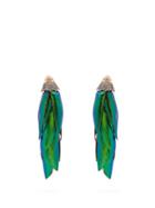 Matchesfashion.com Bibi Van Der Velden - Scarab Bunch Earrings - Womens - Green