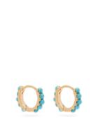 Matchesfashion.com Rosa De La Cruz - Turquoise And 18kt Gold Hoop Earrings - Womens - Blue Gold