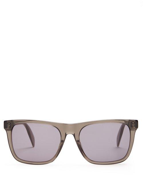 Matchesfashion.com Alexander Mcqueen - D Frame Sunglasses - Mens - Grey
