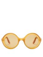 Matchesfashion.com Lapima - Carolina Oversized Round Acetate Sunglasses - Womens - Light Yellow
